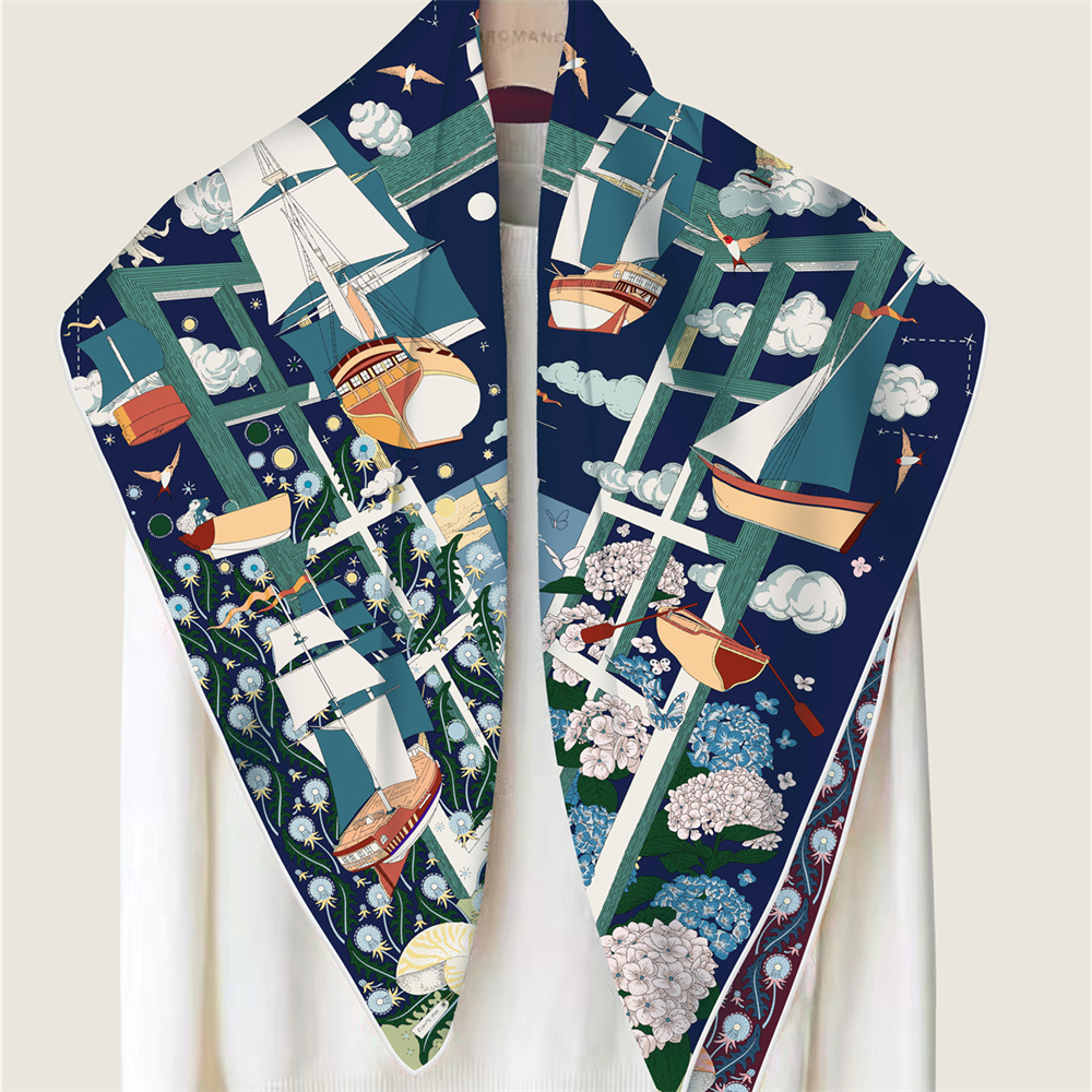 90CM Brand Silk Scarves Wraps  - Scarf Silk Square ulasan dan harga