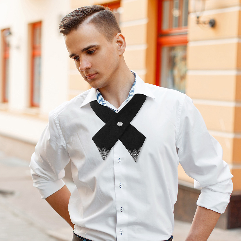 2Pcs Black Cross Bow Tie for W - Bow Tie Pre Tied ulasan dan harga