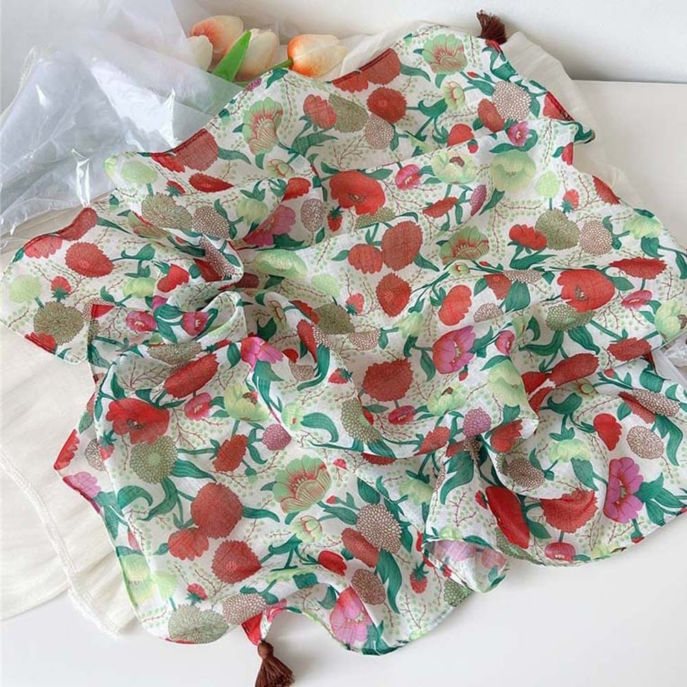 Neck Wrap Cotton-Linen Square  - Bandana Cotton ulasan dan harga