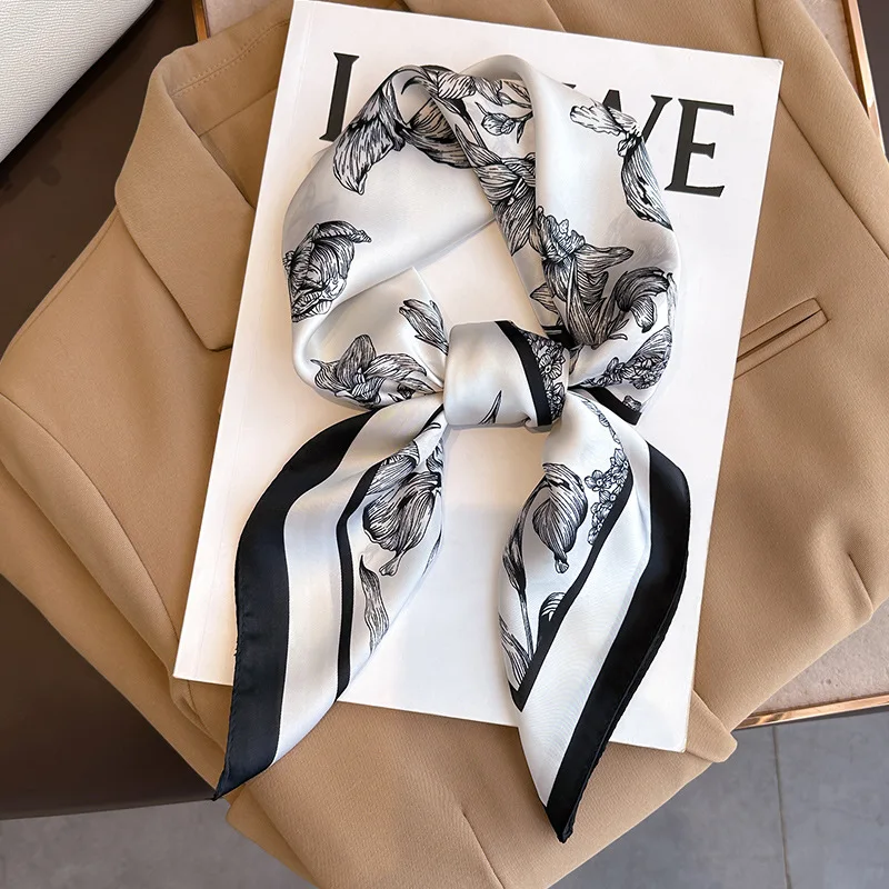 70*70cm Luxury Floral Print Si - Scarf Silk Square ulasan dan harga