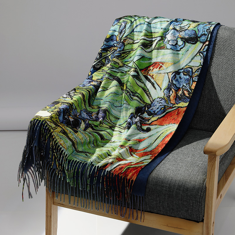 Luxury Brand Oil Painting Cash - Woven Scarf Blanket ulasan dan harga