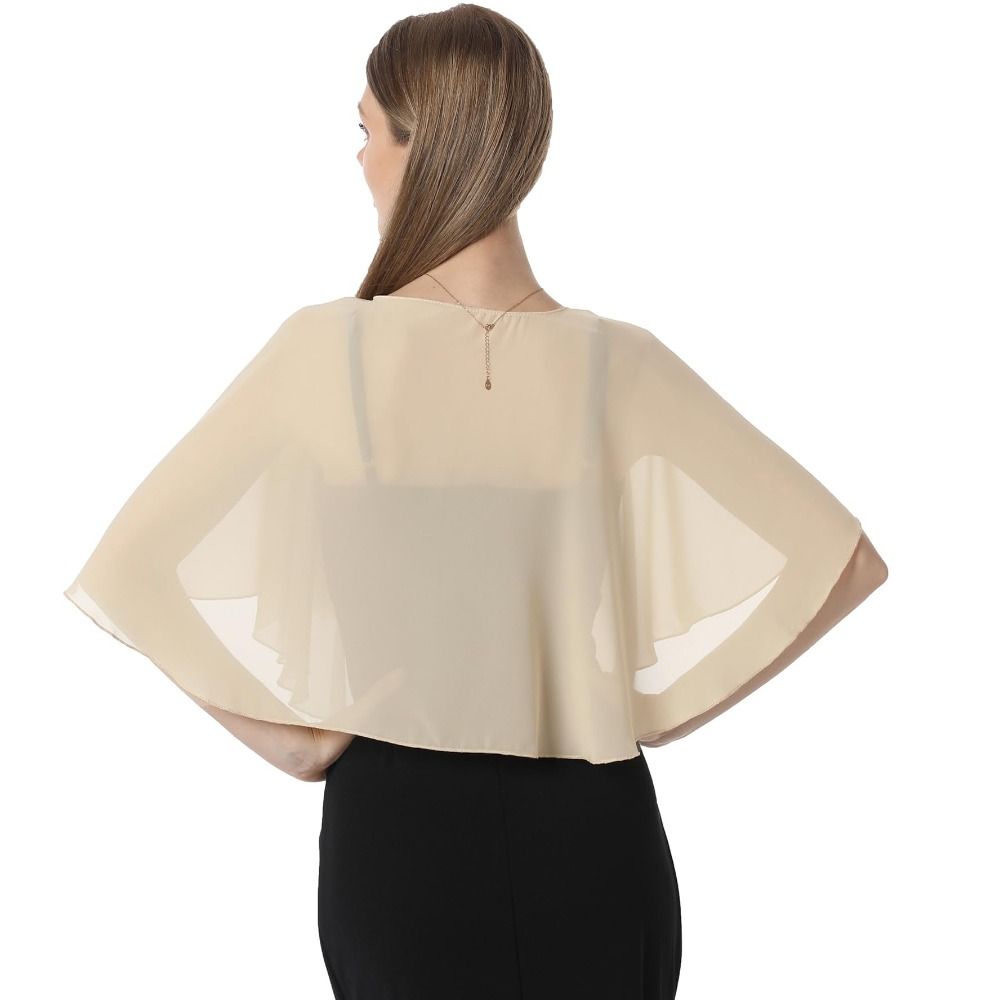 Vintage Sheer Chiffon Capelet  - Stole Wedding Shawl ulasan dan harga