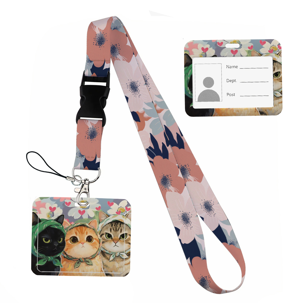 Small animals inside flowers P - Lanyard Badge Holder ulasan dan harga